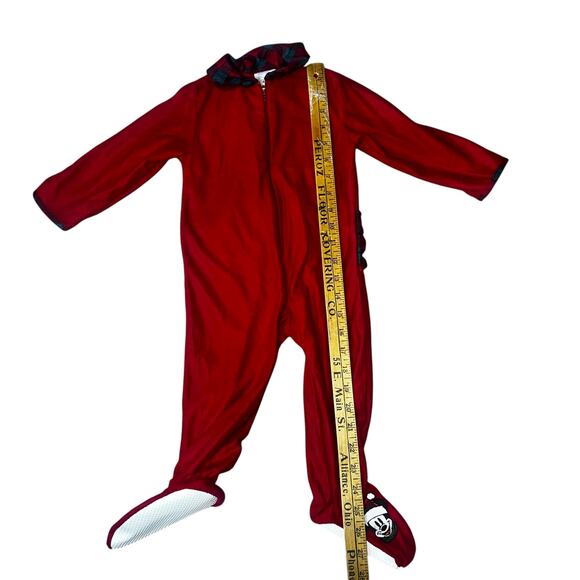 Vintage Disney Store Mickey embroidered footed Red plaid Christmas sleeper 12m - Picture 5 of 9